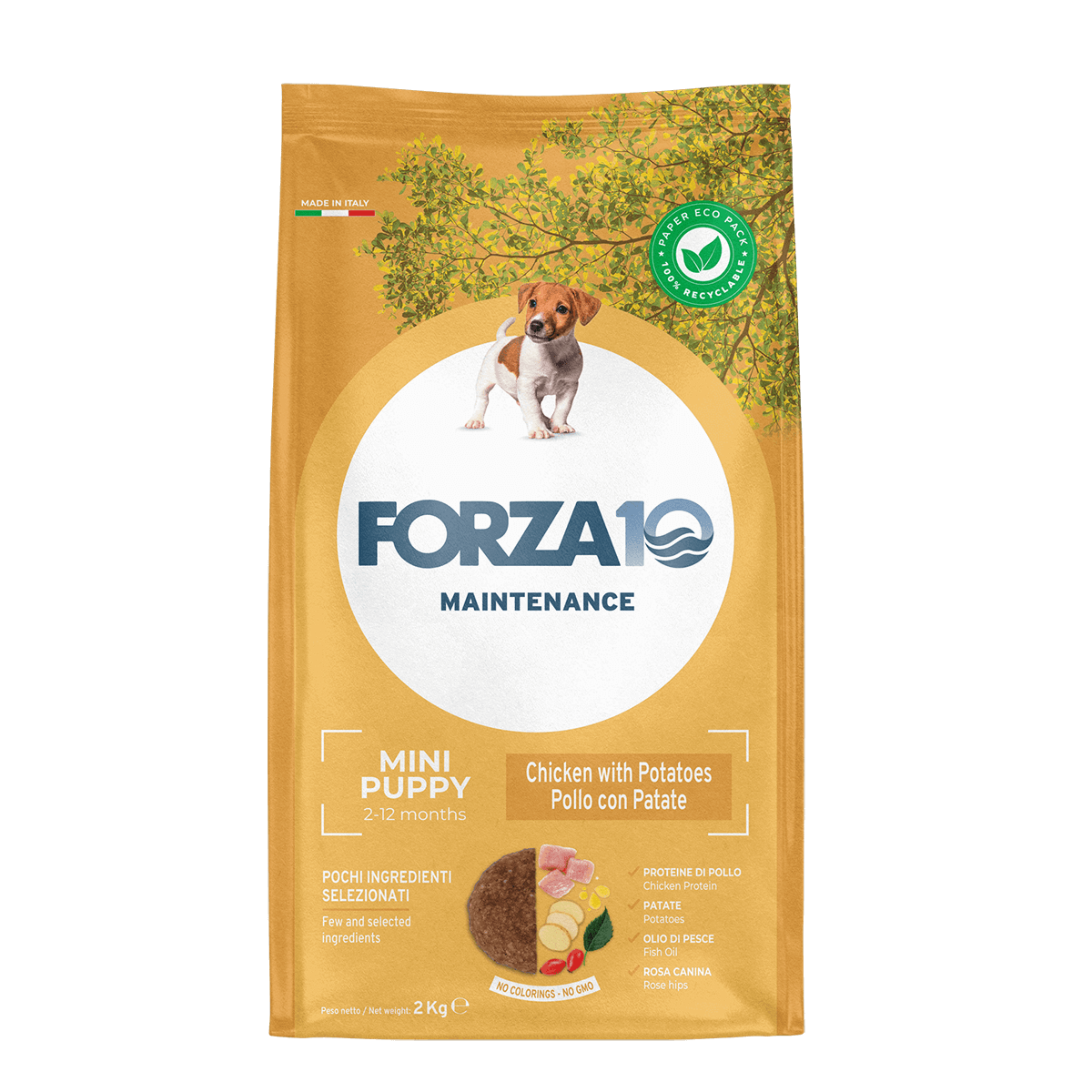 FORZA1 0 Maintenance Mini Puppy vistu un kartupeļiem - pilnvērtīga, sabalansēta sausā barība mazo šķirņu kucēniem