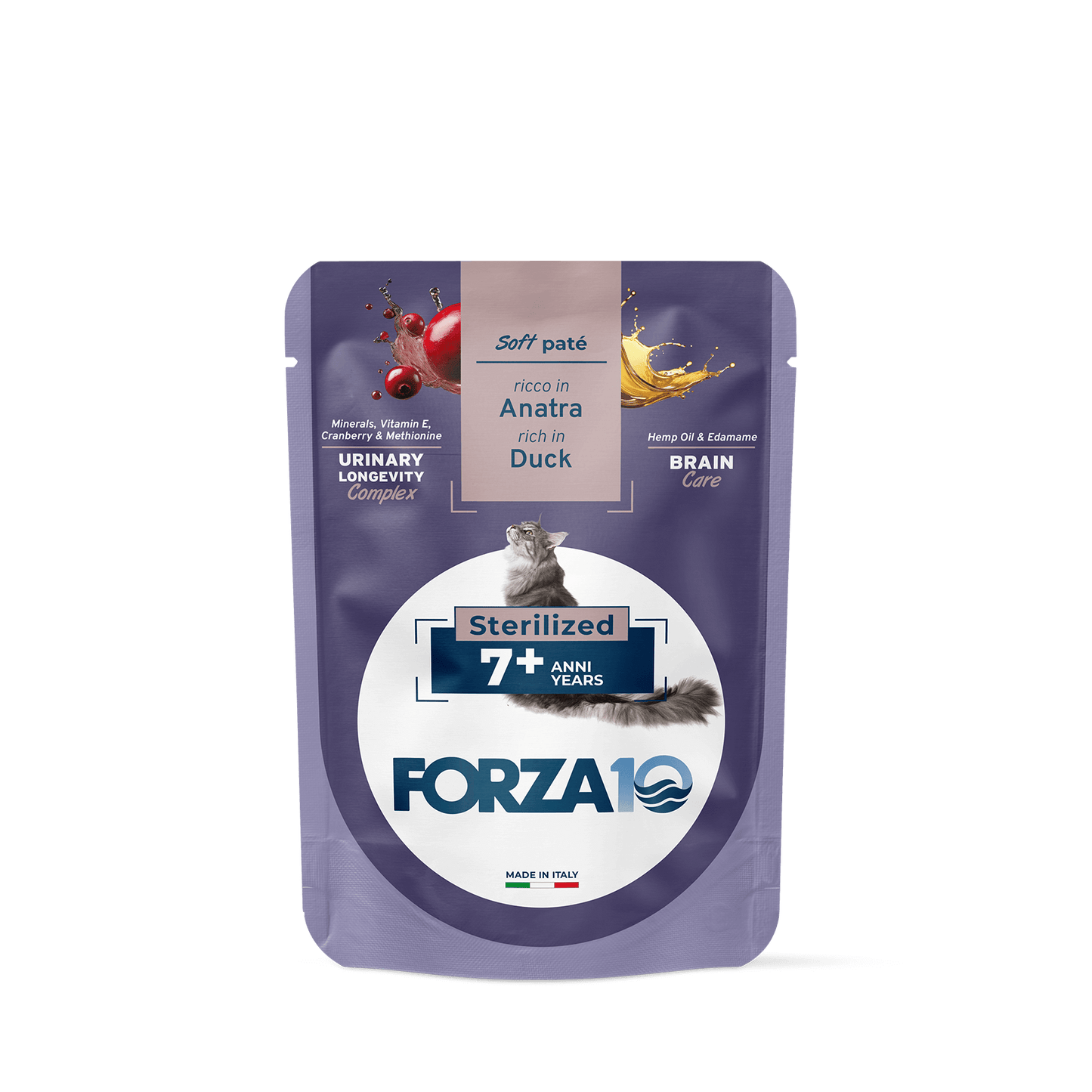 FORZA10 BOTANICAT Maintenance mīksta pastēte sterilizētiem kaķiem 7+ g. ar pīli