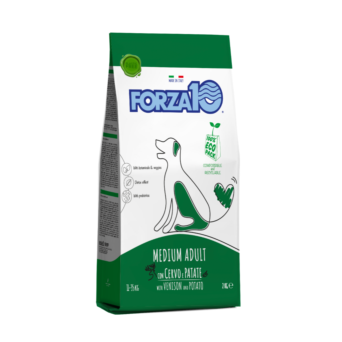 Forza10 Medium Adult - ikdienas sausā barība suņiem ar brieža gaļu un kartupeļiem