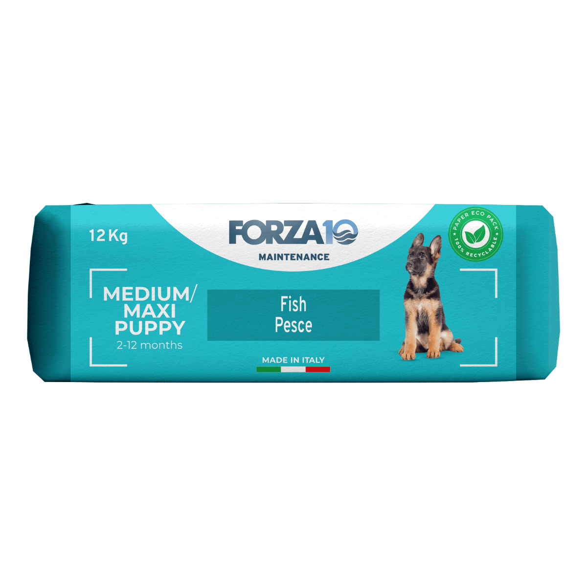 Forza10 Maintenance Puppy Medium/Maxi - pilnvērtīga, sabalansēta sausā barība&nbsp;ar zivīm vidējo un lielo šķirņu kucēniem.