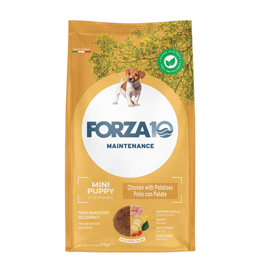 FORZA1 0 Maintenance Mini Puppy vistu un kartupeļiem - pilnvērtīga, sabalansēta sausā barība mazo  šķirņu kucēniem