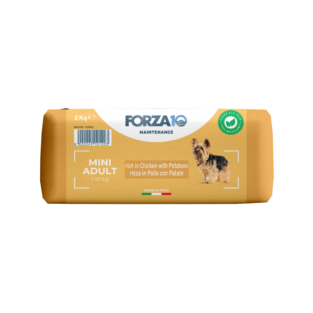 FORZA 10 Mini Adult ar vistu un kartupeļiem - pilnvērtīga sausā barība pieaugušiem maza auguma suņiem.