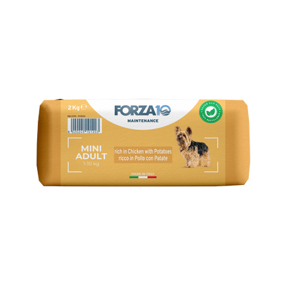 FORZA 10 Mini Adult ar vistu un kartupeļiem - pilnvērtīga sausā barība pieaugušiem maza auguma suņiem.