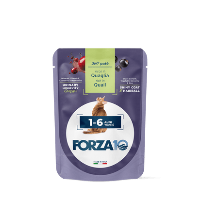 FORZA10 BOTANICAT Maintenance mīksta pastēte kaķiem 1-6g. ar paipalu. Pilnvērtīga kompleksā barība pieaugušiem kaķiem 1-6 gadu vecumā. paciņa
