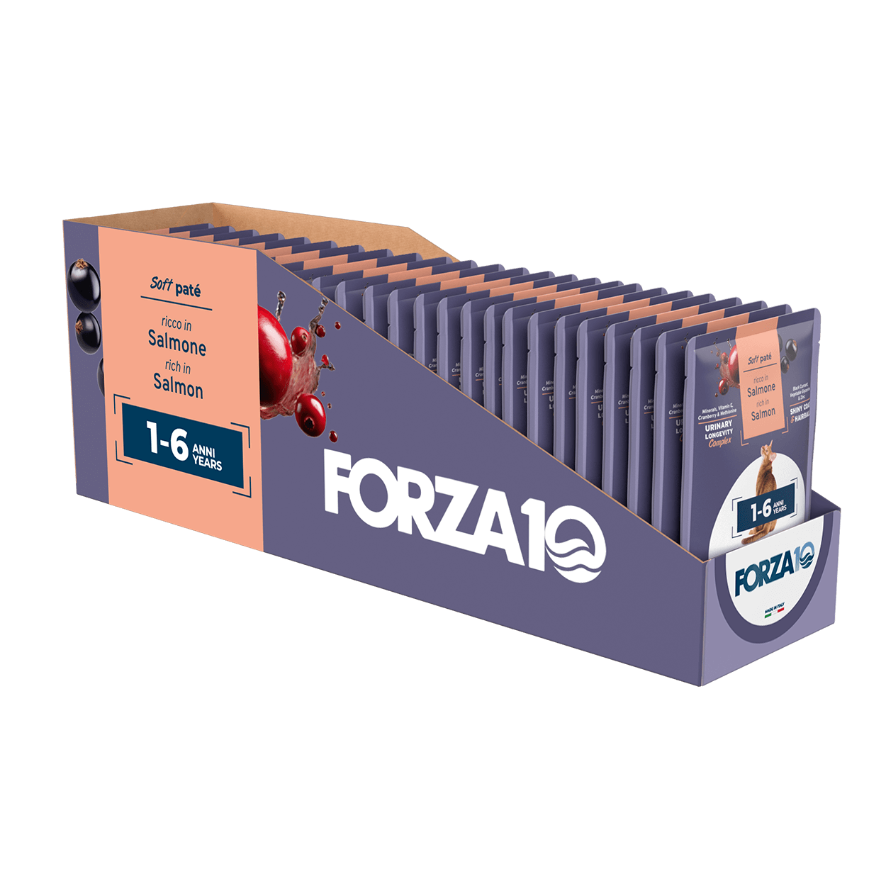 FORZA10 BOTANICAT Maintenance mīksta pastēte kaķiem 1-6g. ar lasi 24 iepakojums