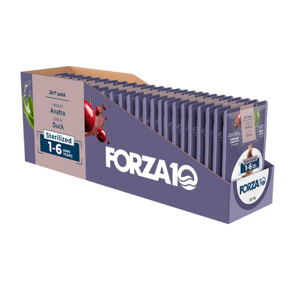 FORZA10 BOTANICAT Maintenance mīksta pastēte sterilizētiem kaķiem 1-6g. ar pīli 24 gab iepakojums