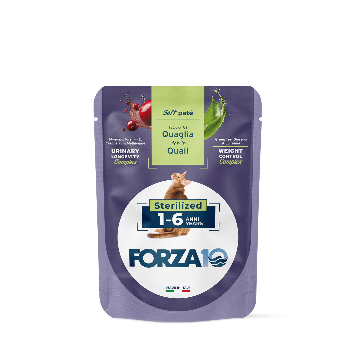 FORZA10 BOTANICAT Maintenance mīksta pastēte sterilizētiem kaķiem 1-6g. ar paipalu
