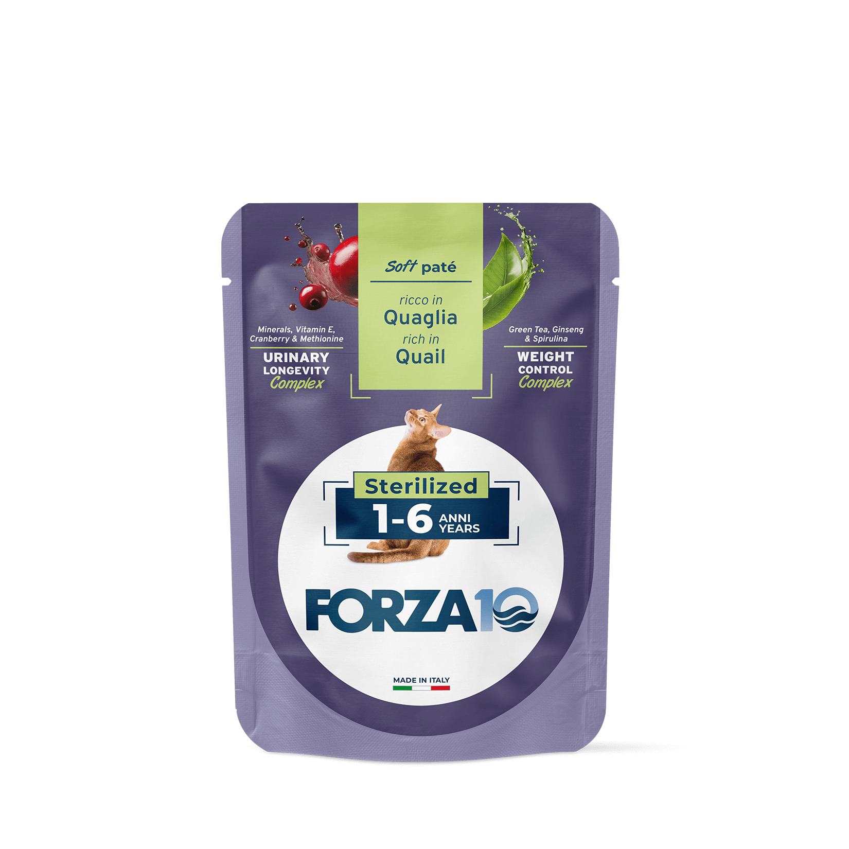 FORZA10 BOTANICAT Maintenance mīksta pastēte sterilizētiem kaķiem 1-6g. ar paipalu