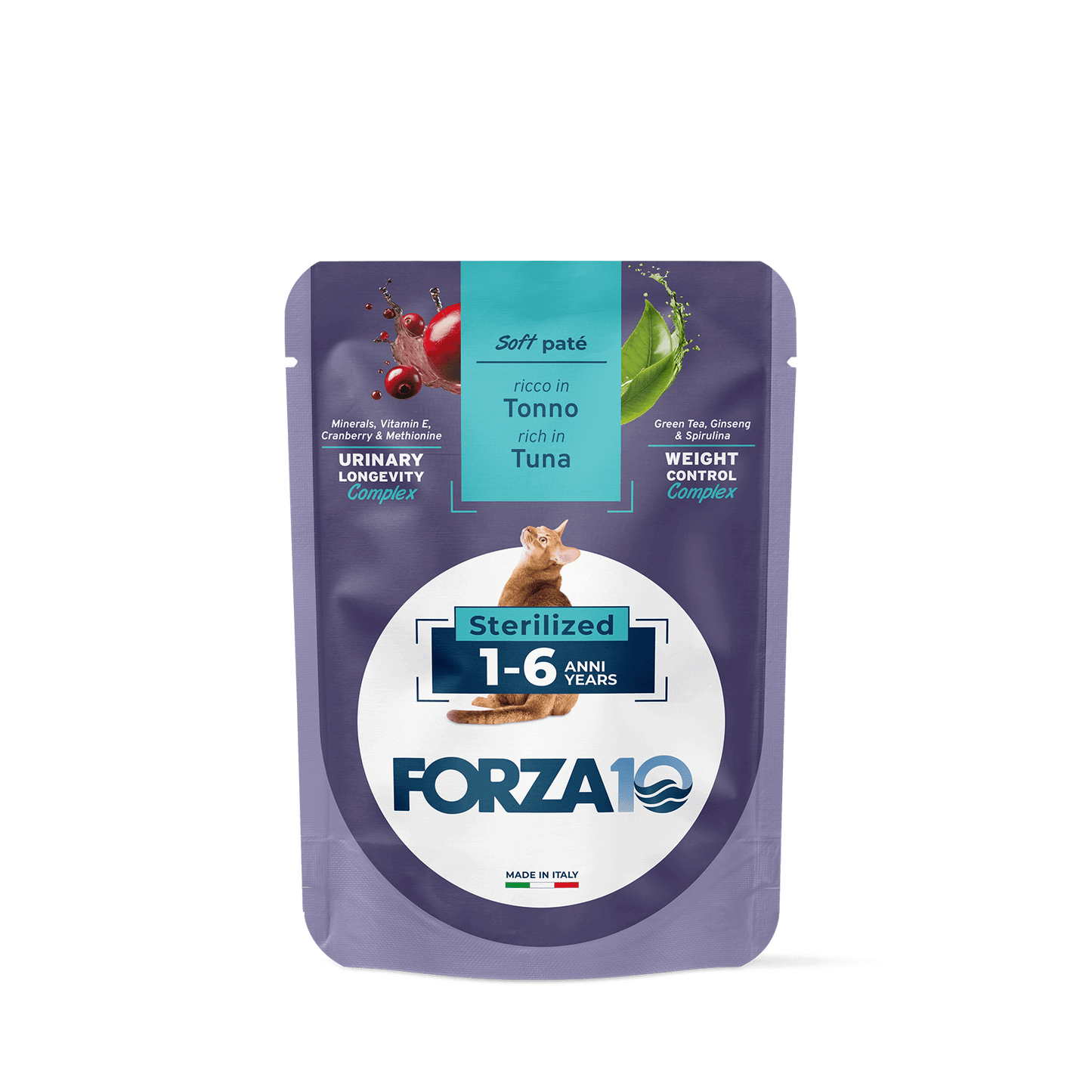 FORZA10 BOTANICAT Maintenance mīksta pastēte sterilizētiem kaķiem 1-6g. ar tunci