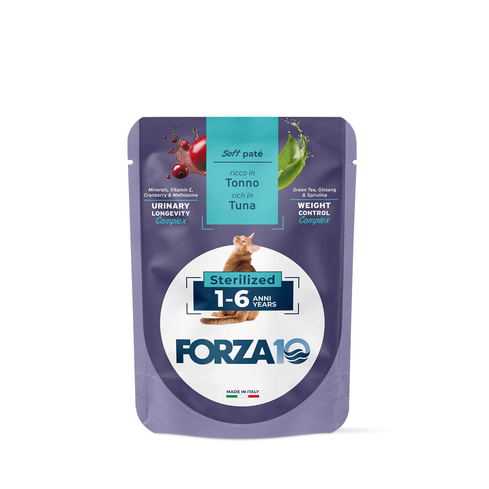 FORZA10 BOTANICAT Maintenance mīksta pastēte sterilizētiem kaķiem 1-6g. ar tunci