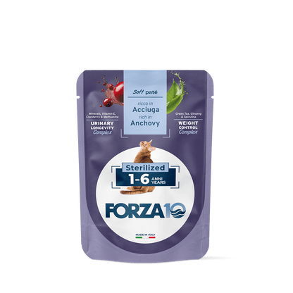 FORZA10 BOTANICAT Maintenance mīksta pastēte sterilizētiem kaķiem 1-6g. ar anšoviem
