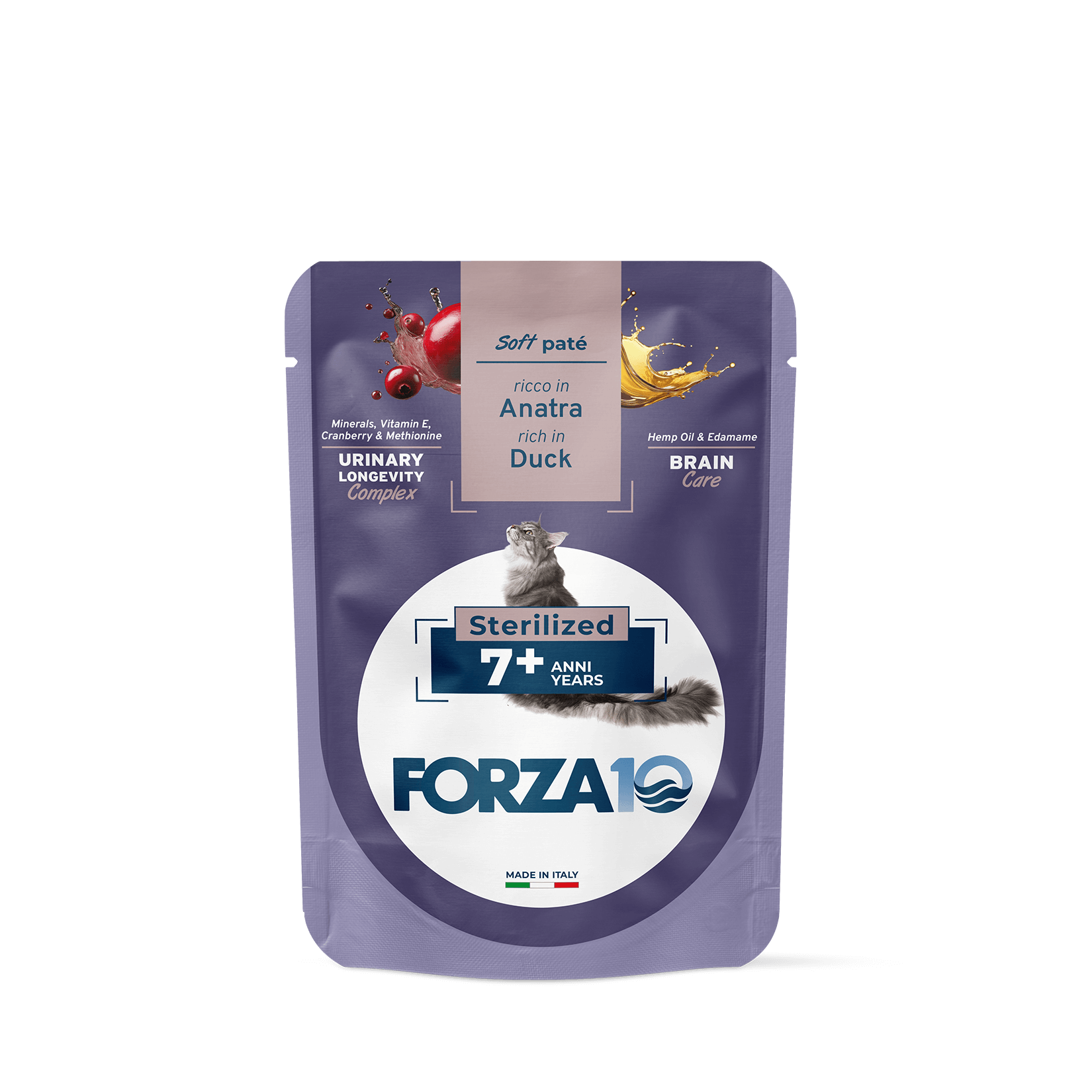 FORZA10 BOTANICAT Maintenance mīksta pastēte sterilizētiem kaķiem 7+ g. ar pīli