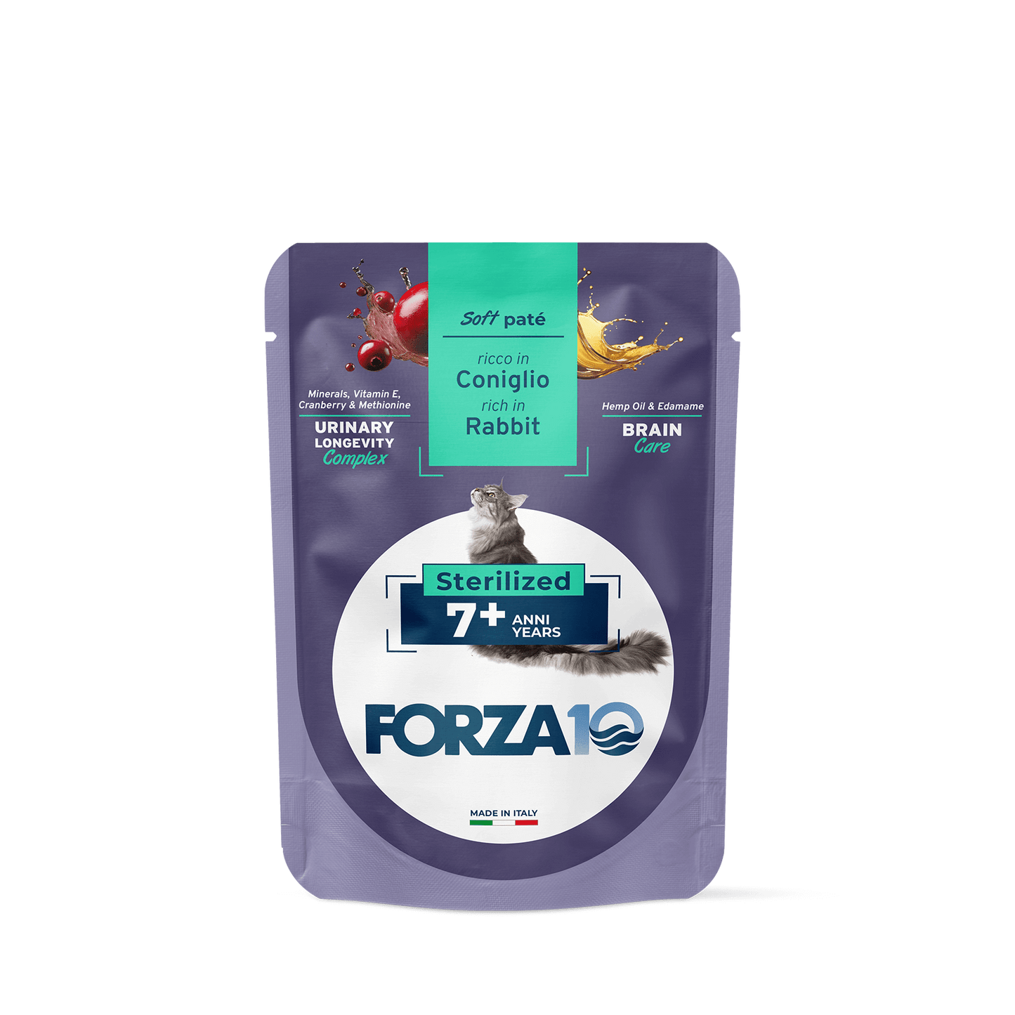 FORZA10 BOTANICAT Maintenance mīksta pastēte sterilizētiem kaķiem 7+ g. ar trusi