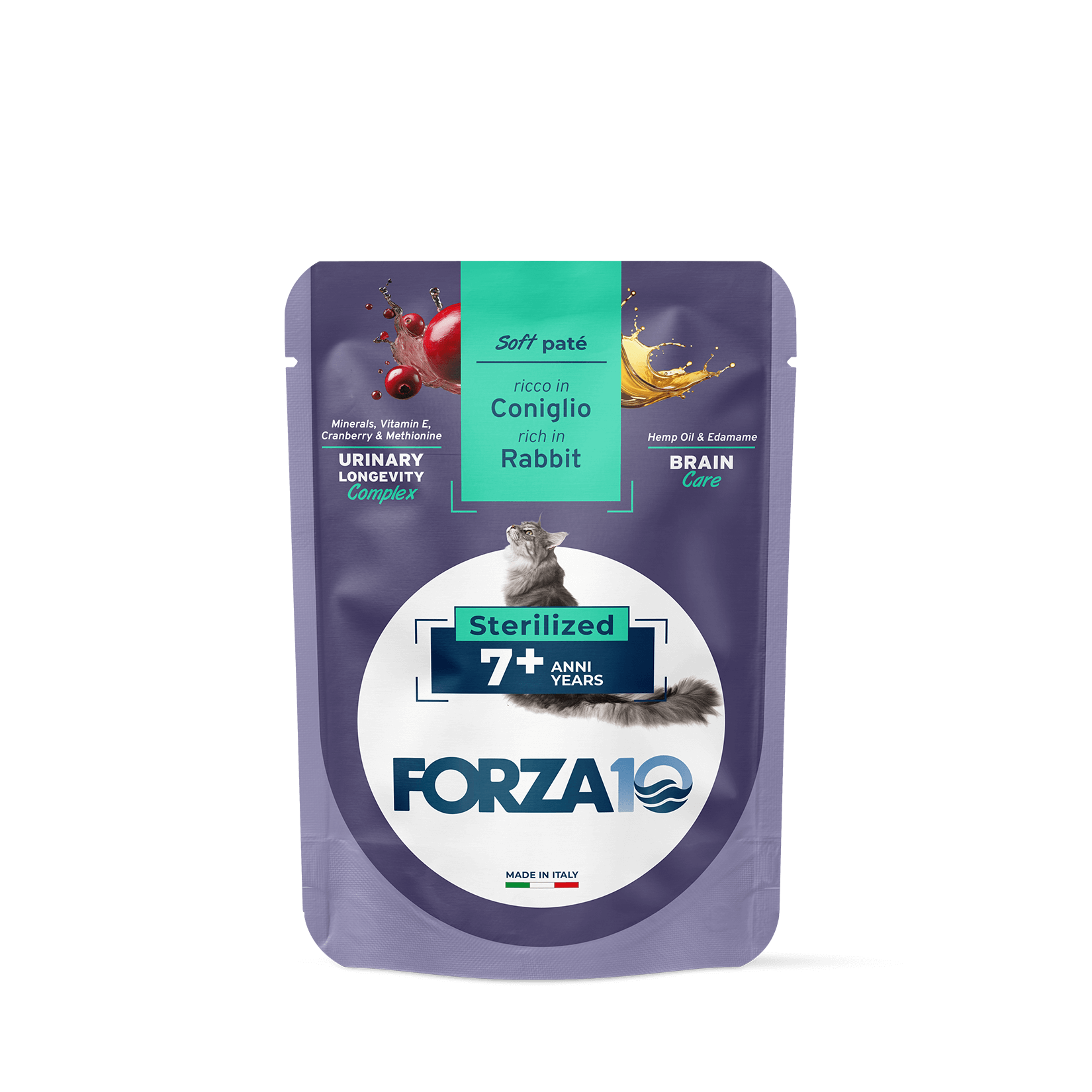 FORZA10 BOTANICAT Maintenance mīksta pastēte sterilizētiem kaķiem 7+ g. ar trusi