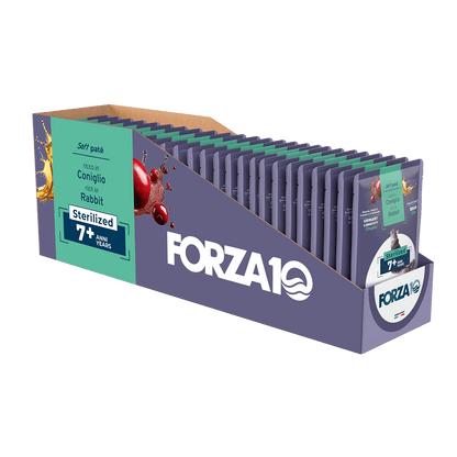 FORZA10 BOTANICAT Maintenance mīksta pastēte sterilizētiem kaķiem 7+ g. ar trusi 24 iepakojums