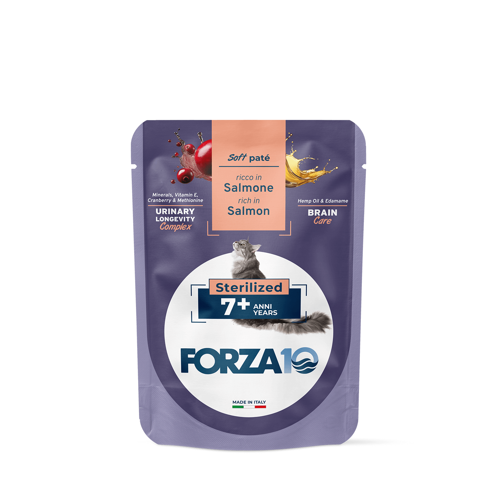 FORZA10 BOTANICAT Maintenance mīksta pastēte sterilizētiem kaķiem 7+ g. ar lasi.
