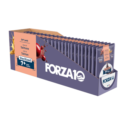 FORZA10 BOTANICAT Maintenance mīksta pastēte sterilizētiem kaķiem 7+ g. ar lasi 24 iepakojums