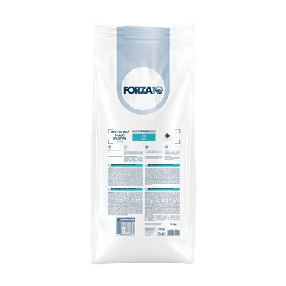 Best Breeders MEDIUM/MAXI Puppy (30/15) ar zivīm ir pilnvērtīga, sabalansēta barība ar zivi lielo un vidējo šķirņu kucēniem, grūsnām un laktējošām kucēm