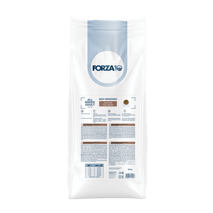  FORZA 10 Adult All breeds ar jēru īpaši ieteicama suņiem, kuru īpašnieki vēlas barot savus mīluļus ar augstas kvalitātes un dabīgas izcelsmes olbaltumvielām bagātu barību.