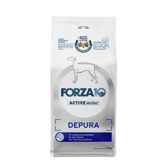 FORZA10 Active VetDiet Pilnvērtīga diētiska barība pieaugušiem suņiem. Ikdienas detoksikācijai 10kg