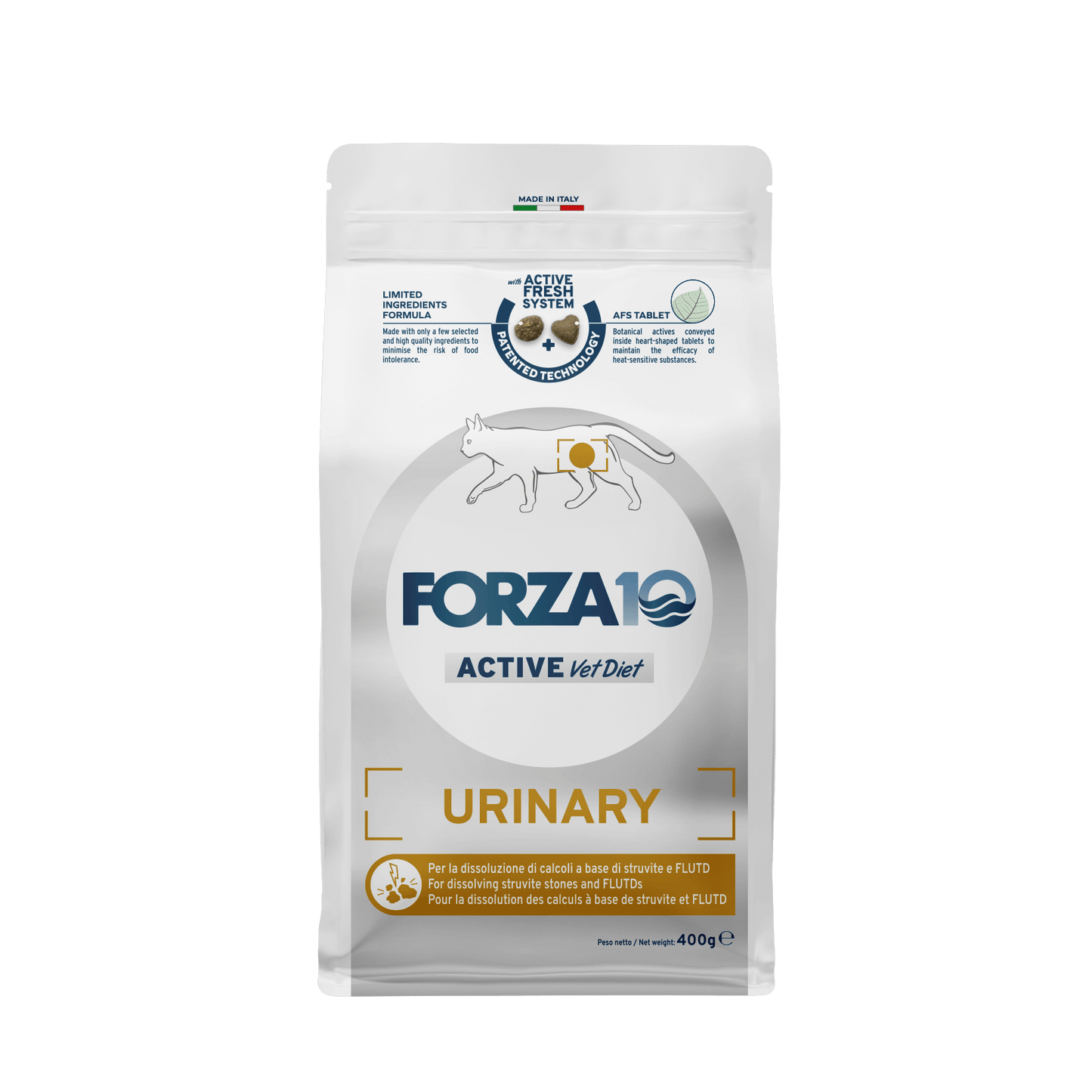 FORZA10 Active &nbsp;VetDiet Urinary kaķiem ir pilnvērtīga, sabalansēta diētiskā barība pieaugušiem kaķiem ar urīnizvadceļu saslimšanām.