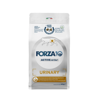 FORZA10 Active &nbsp;VetDiet Urinary kaķiem ir pilnvērtīga, sabalansēta diētiskā barība pieaugušiem kaķiem ar urīnizvadceļu saslimšanām.