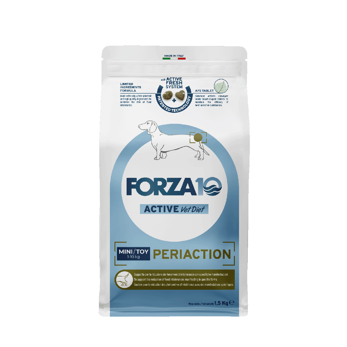 FORZA 10 Periaction Active diētiskā barība suņiem ar perianālo dziedzeru saslimšanām MiNI Toy