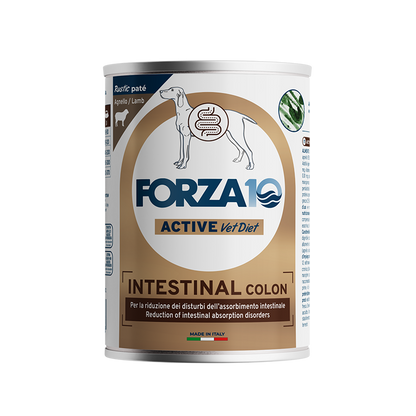 Forza10 VetDiet Intestnal colon mitrā barība suņiem nepietiekamas gremošanas kompensēšana; eksokrīnās aizkuņģa dziedzera nepietiekamības gadījumā, zarnu darbības traucējumu gadījumā.