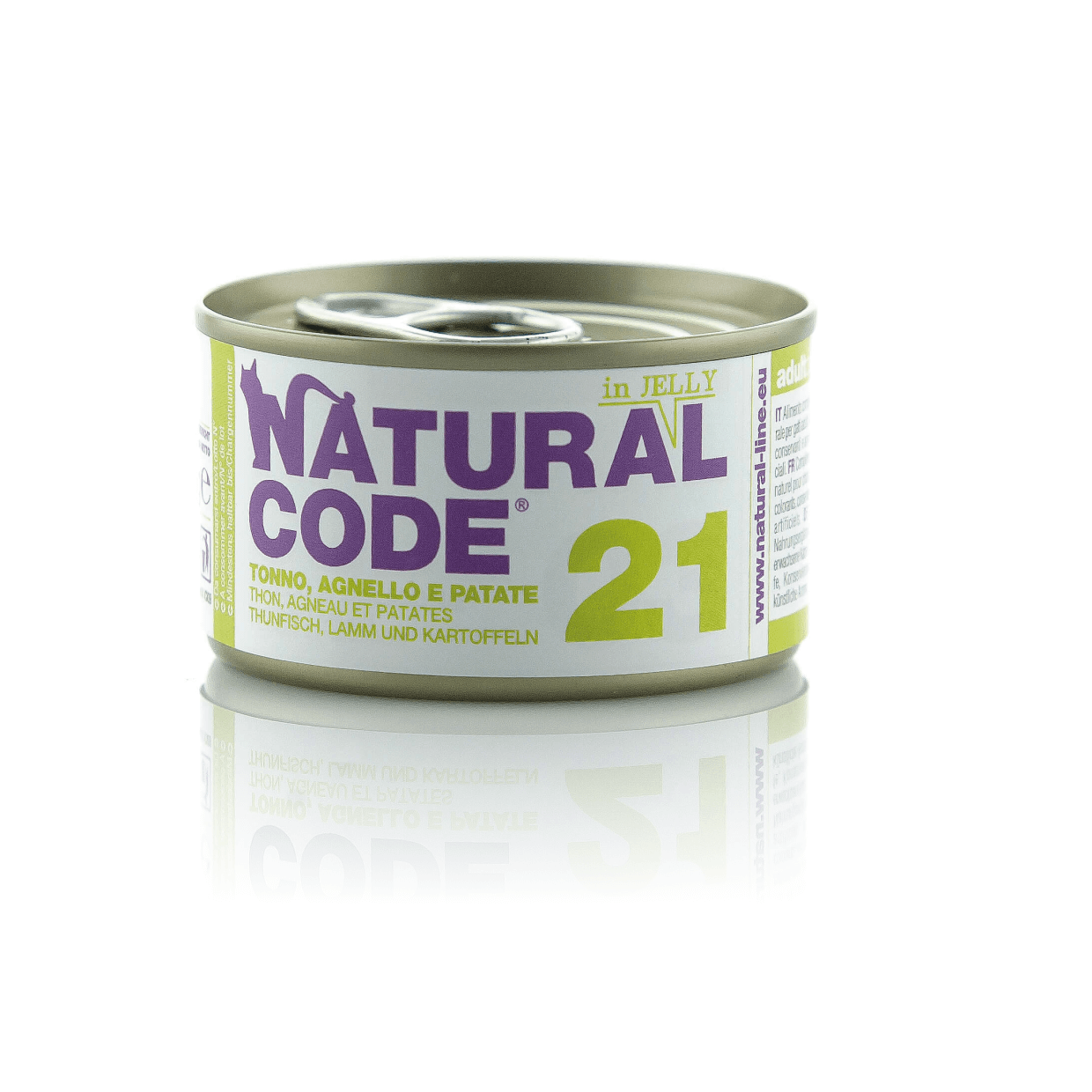 Natural Code - 100% dabīgs konservs kaķiem, mitrā barība pieaugušisem kaķiem un kaķēniem - tuncis, jērs un kartupeļi