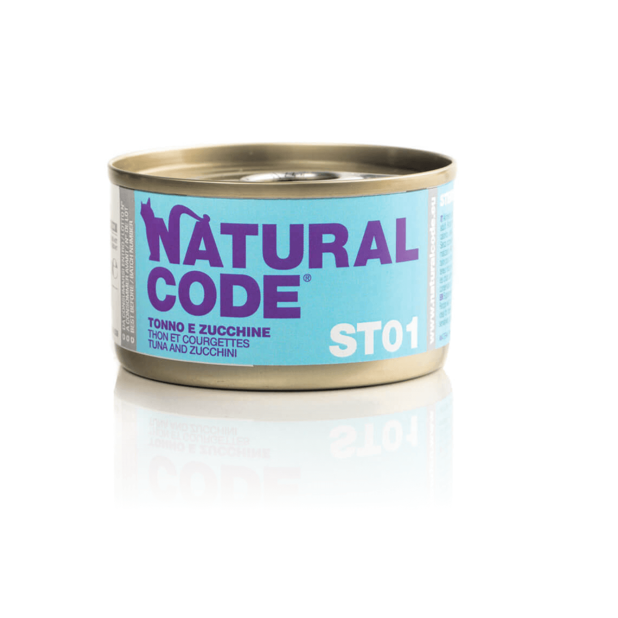 Natural Code  - 100% dabīgs konservs sterilizētiem kaķiem, mitrā barība sterilizētiem kaķiem ar tunci un cukini.