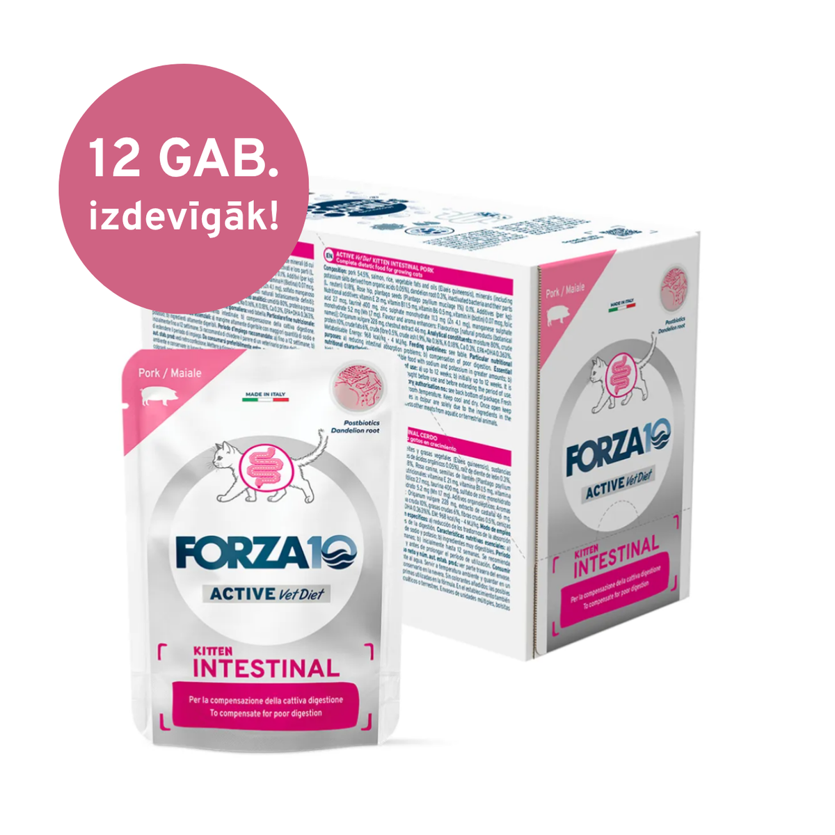 Forza10 Active VetDiet Kitten INTESTINAL mitrā barība kaķēniem, 80 g