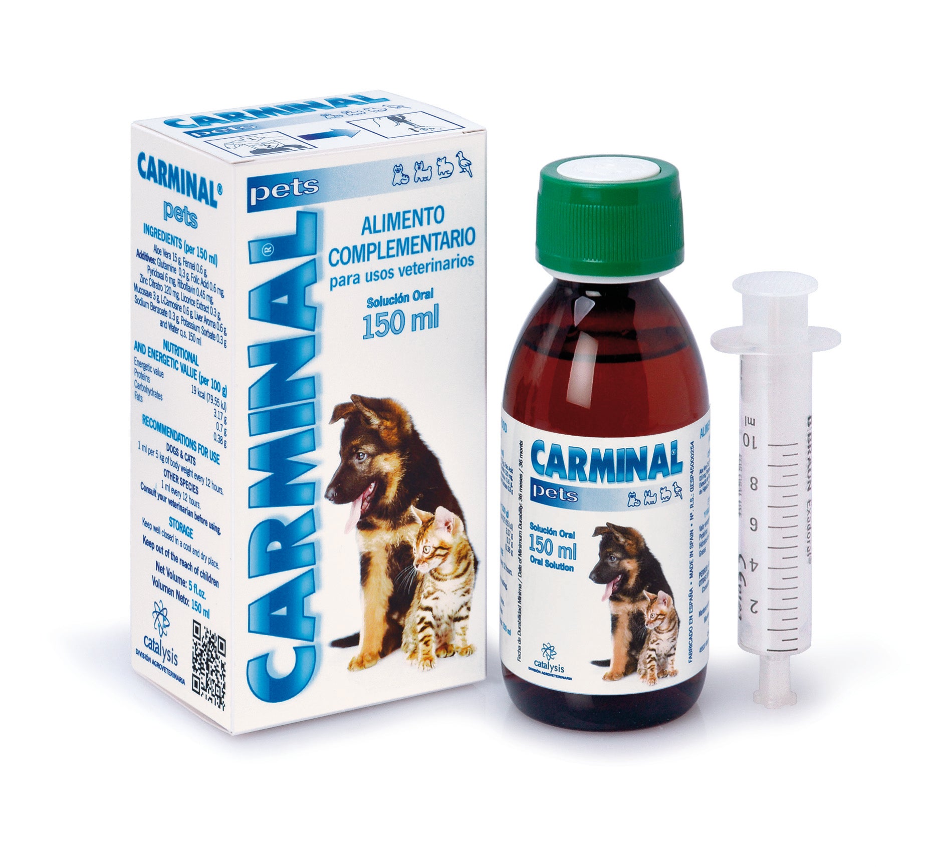 CARMINAL Pets - papildbarība dzīvniekiem ar gremošanas trakta saslimšanām.