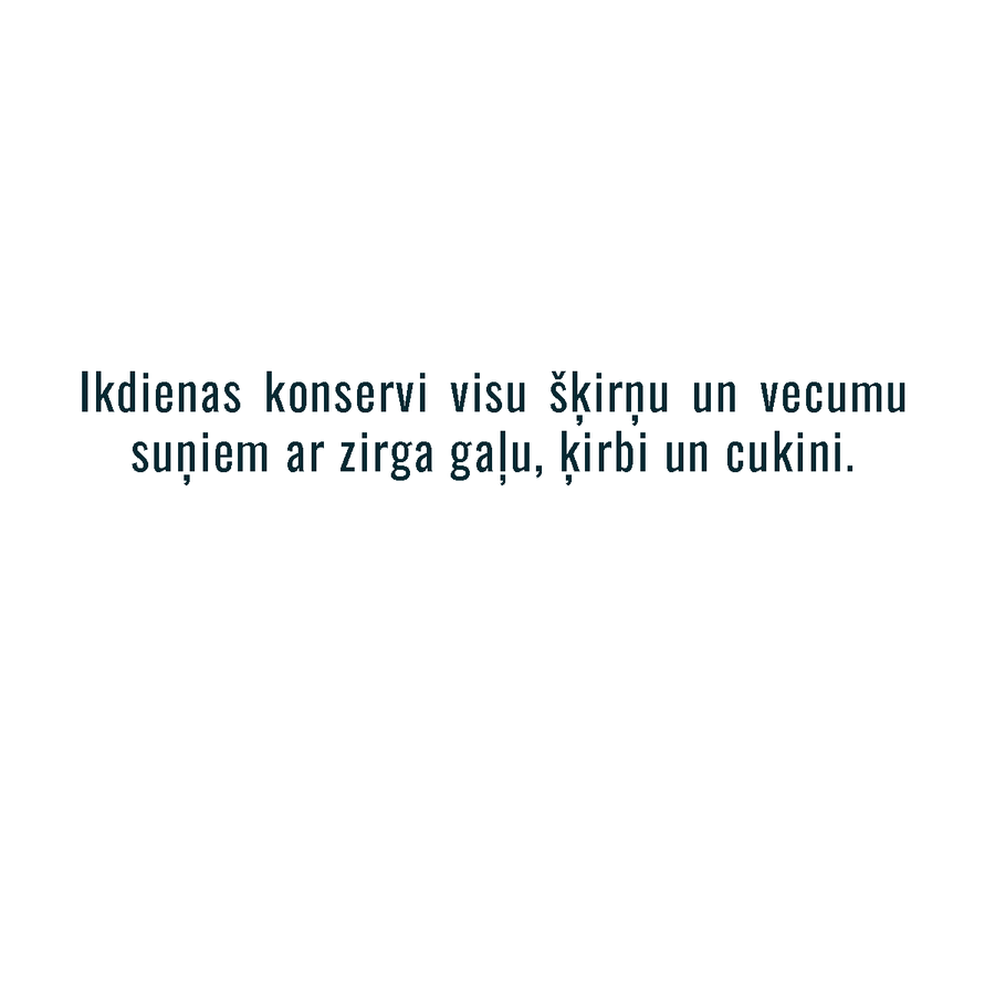 Konservi suņiem ar ZIRGA gaļu, ķirbi un cukīni